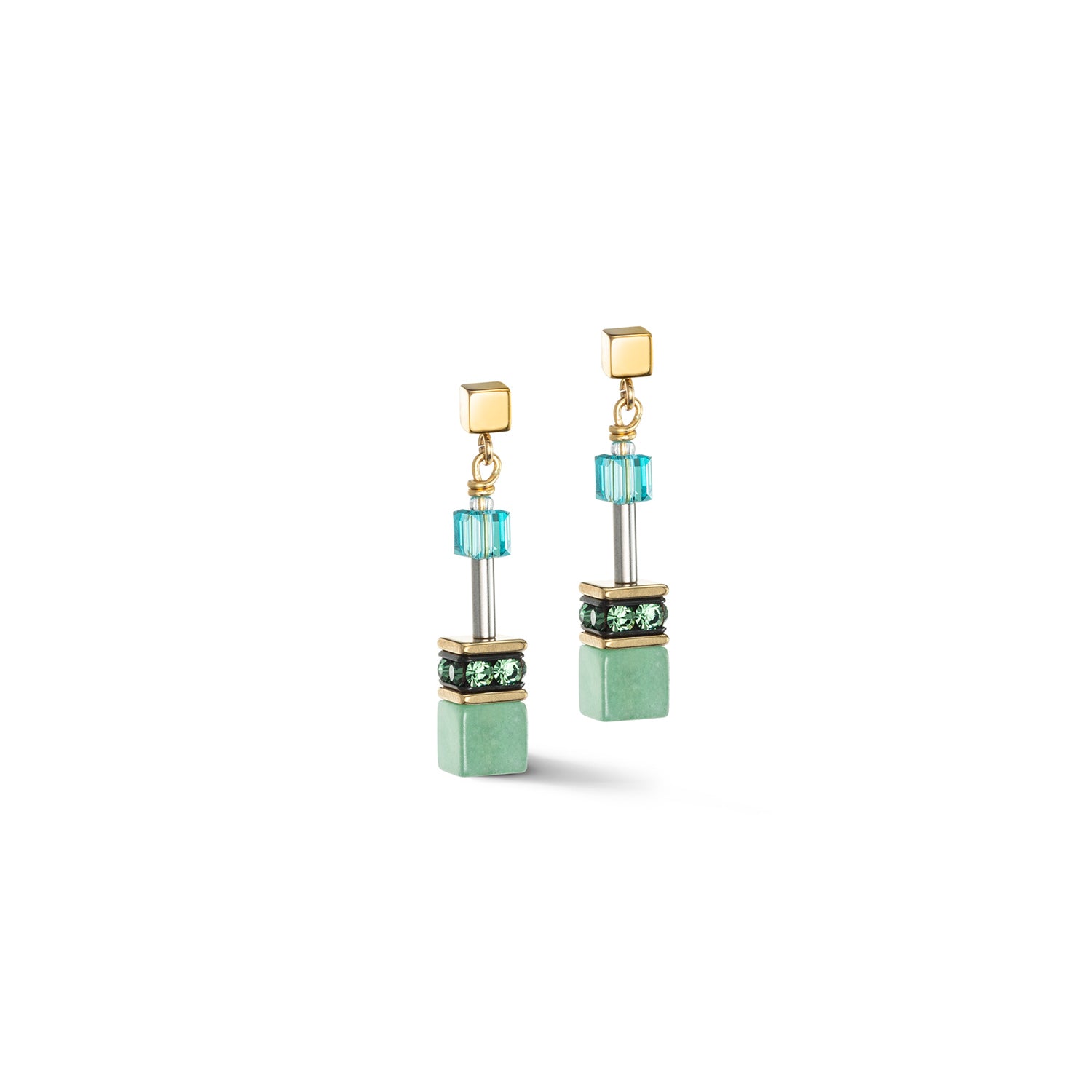 Geo Cube Iconic Precious Turquoise & Green Earrings 4905/21_0506