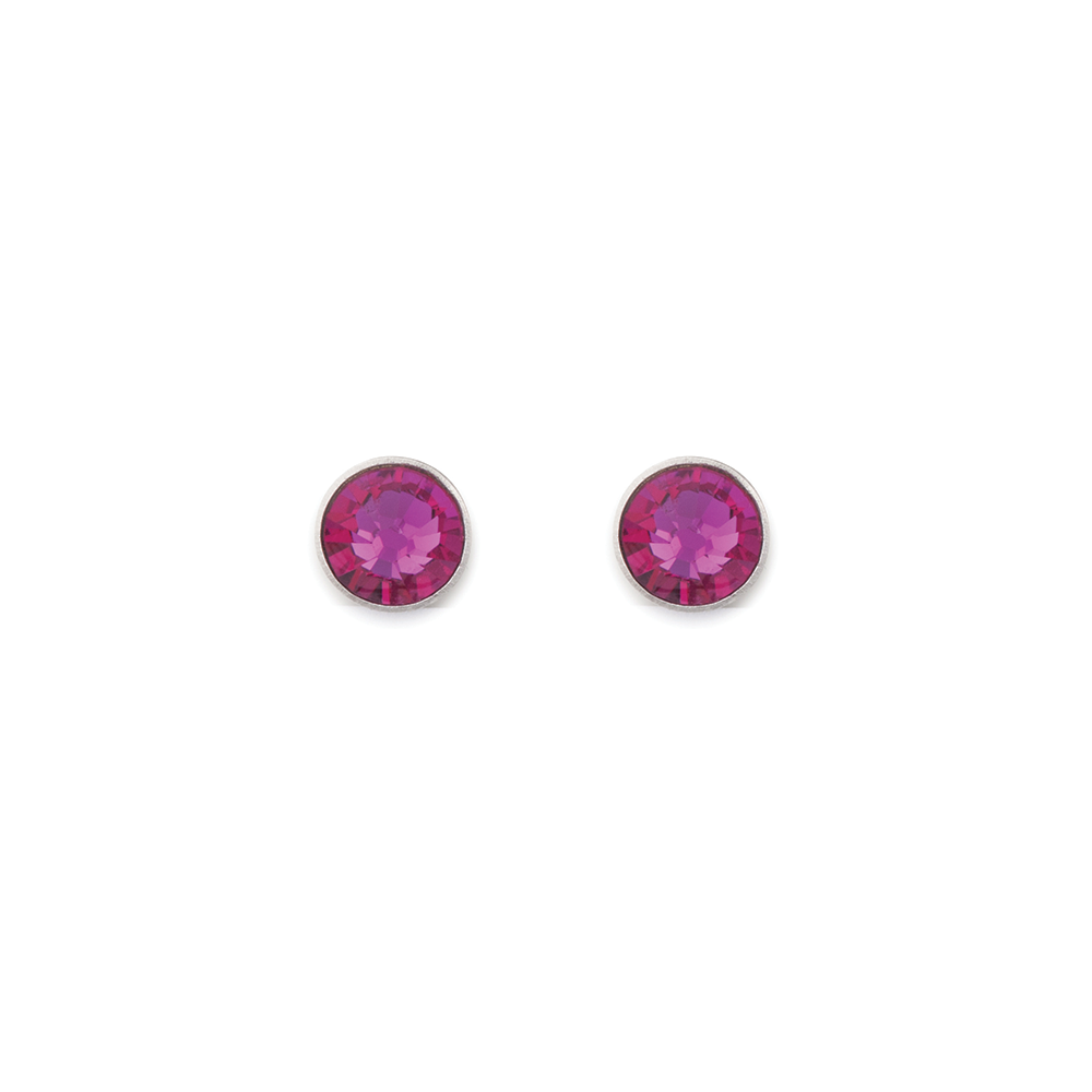 Stud Earrings with European Crystals 0042/21_0400 - Purple