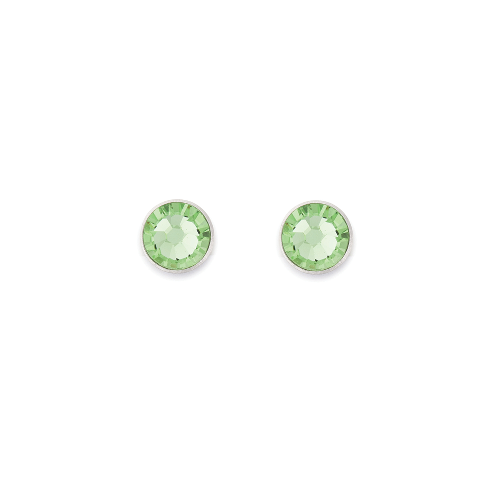 Stud Earrings with European Crystals 0042/21_0523 - Green