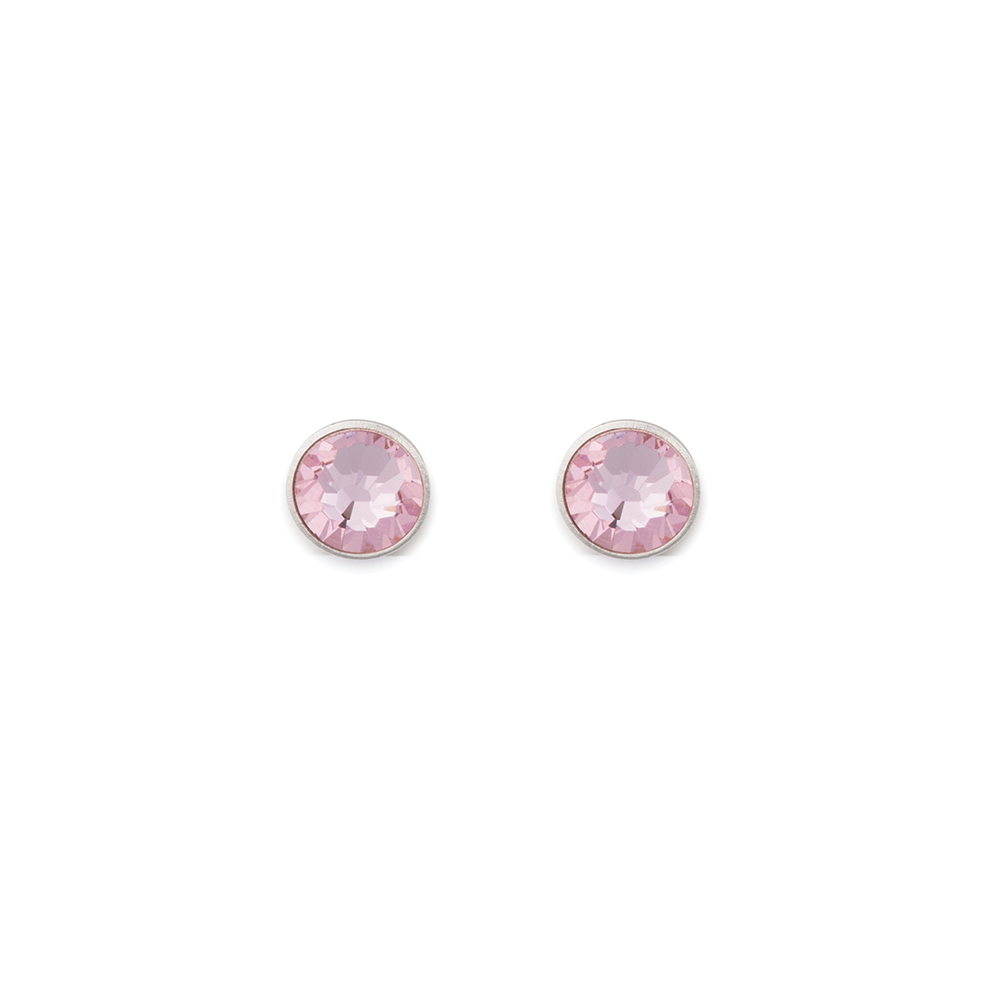 Stud Earrings with European Crystals 0042/21_1920 - Pink