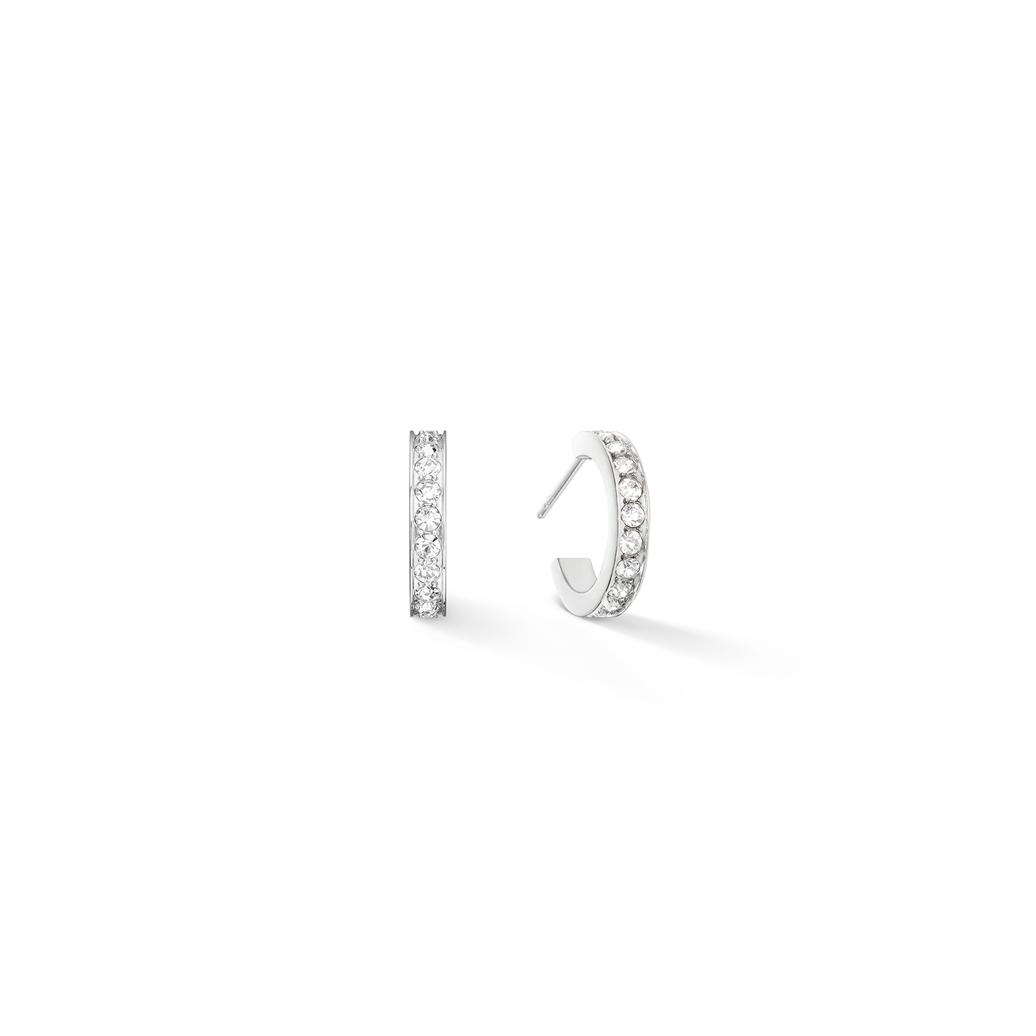 Hoop Wide Silver & Crystal Pavé Small Earrings 0127/21_1817