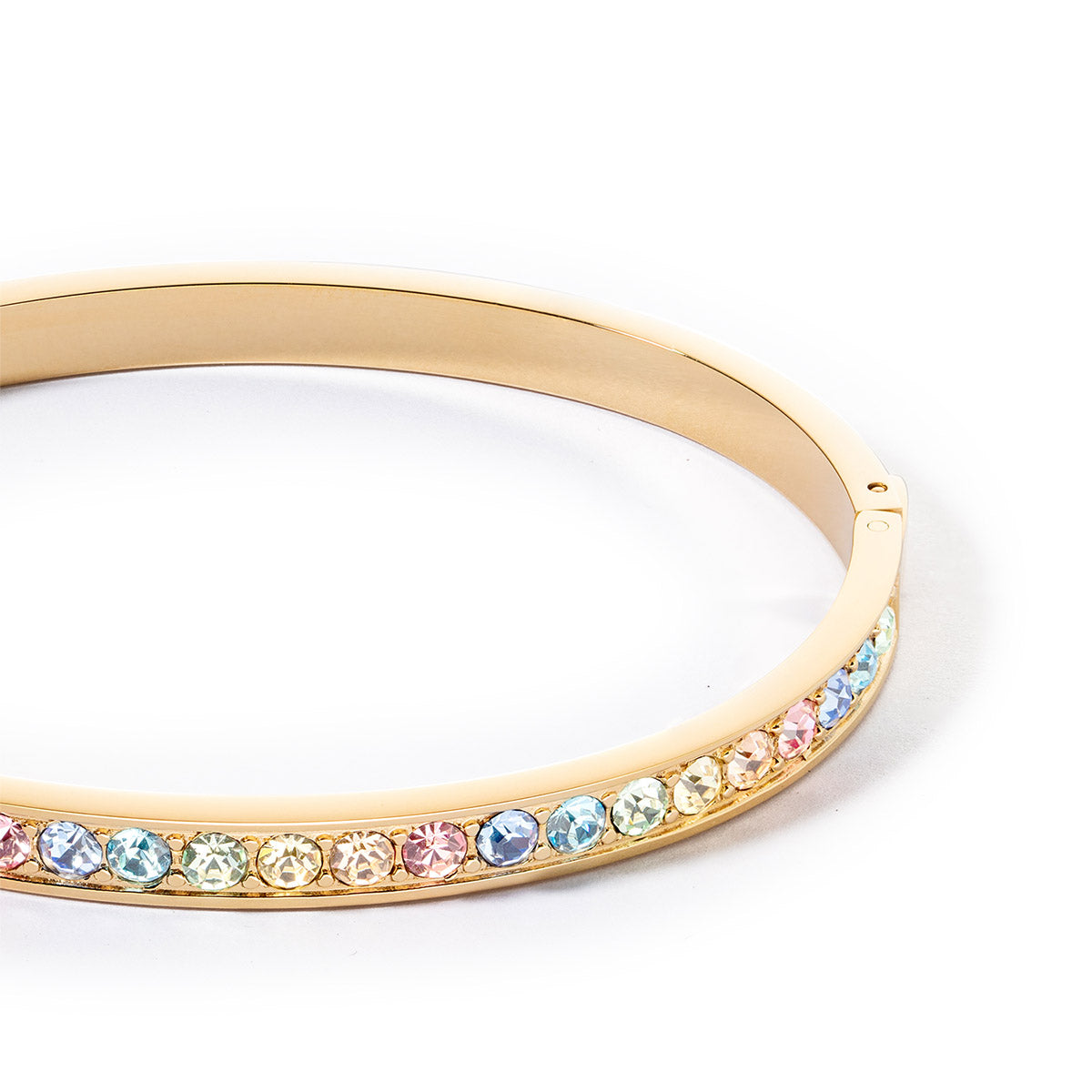 Pastel Crystal & Gold plated stainless steel bangle 0131_1590