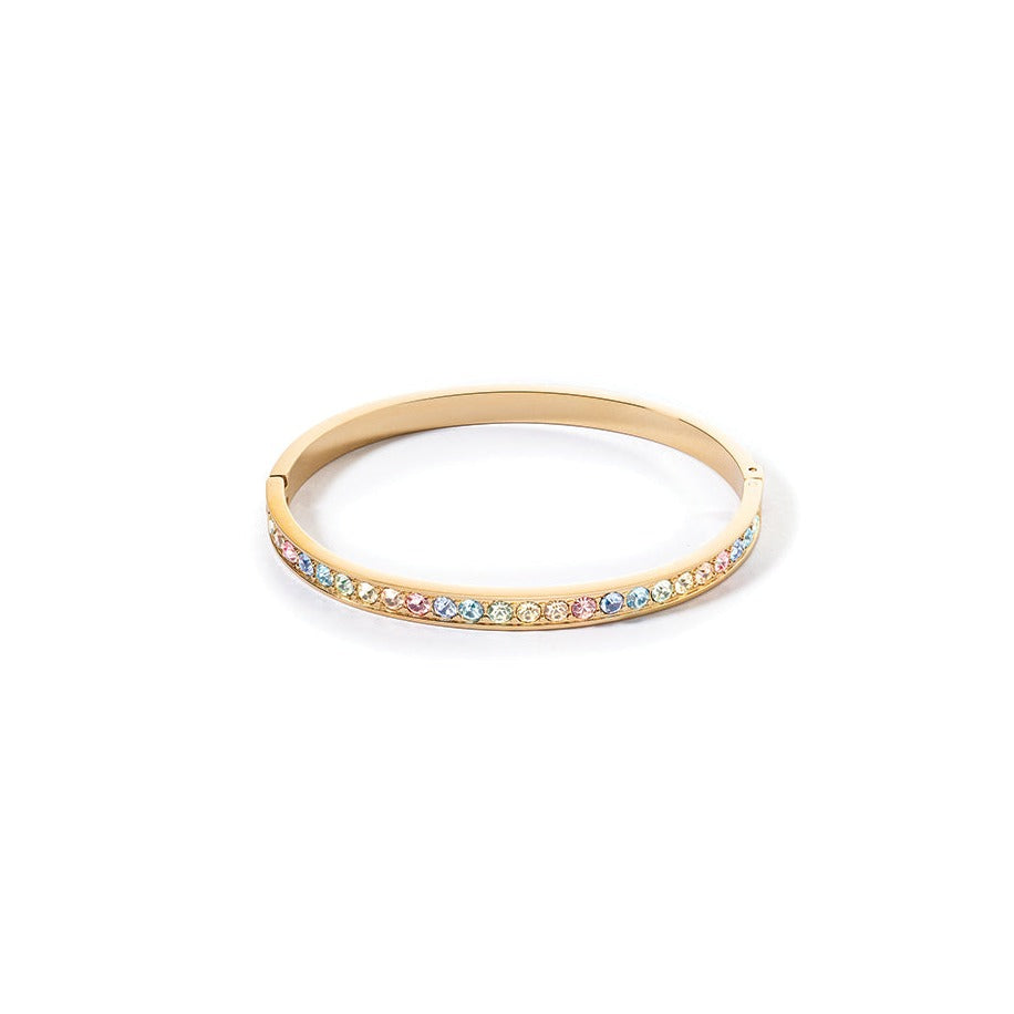 Pastel Crystal & Gold plated stainless steel bangle 0131_1590