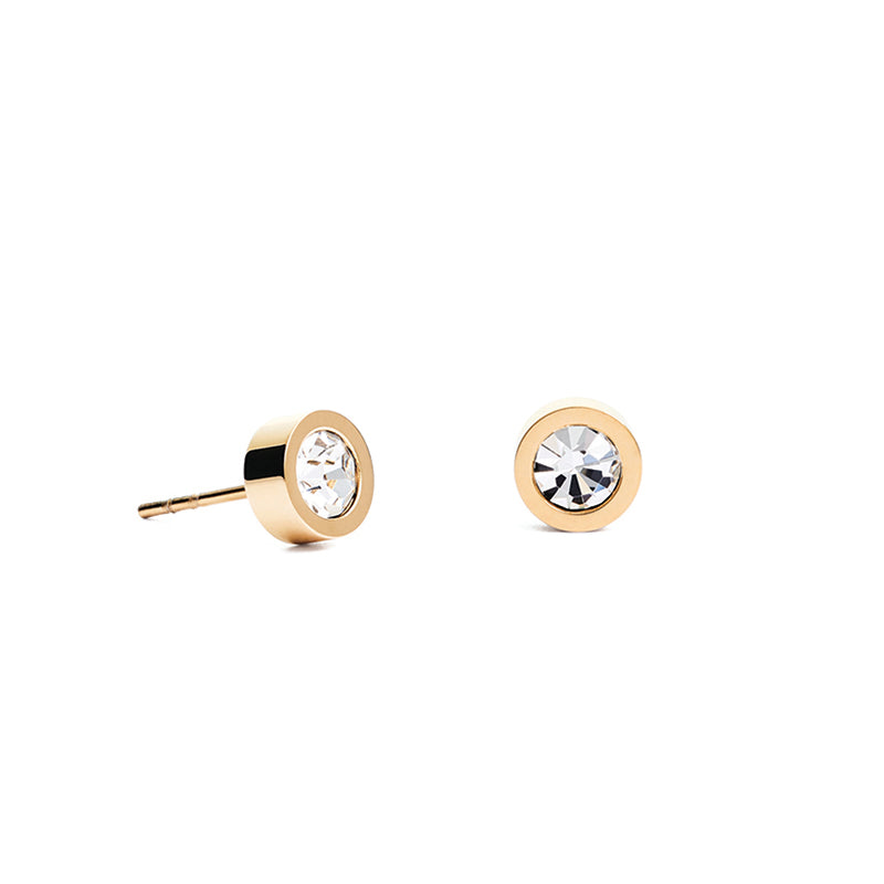 Stud Earrings with Crystals 0228/21_1816 - Crystal Gold