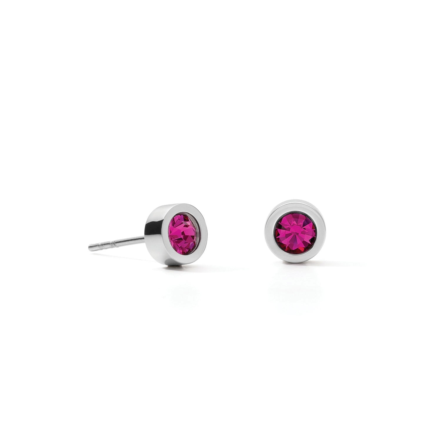 Stud Earrings with Crystals 0228/21_0417 - Magenta