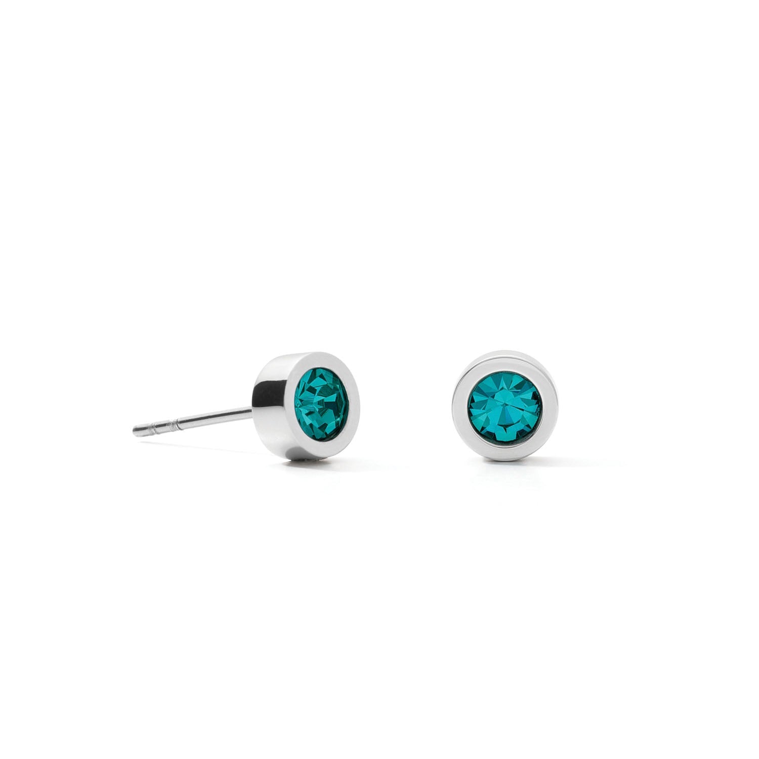 Stud Earrings with Crystals 0228/21_0547 - Turquoise