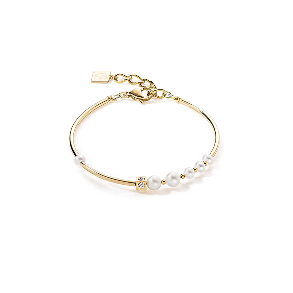 Freshwater Pearls on Gold Strand Bracelet 1102/30_1416