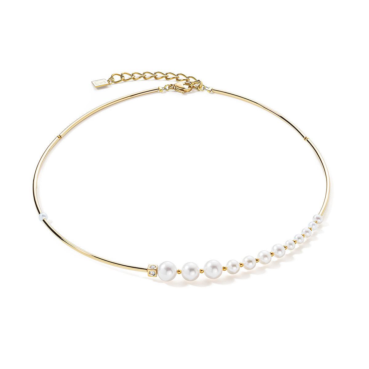 Freshwater Pearls on Gold Strand Necklace 1102/10_1416