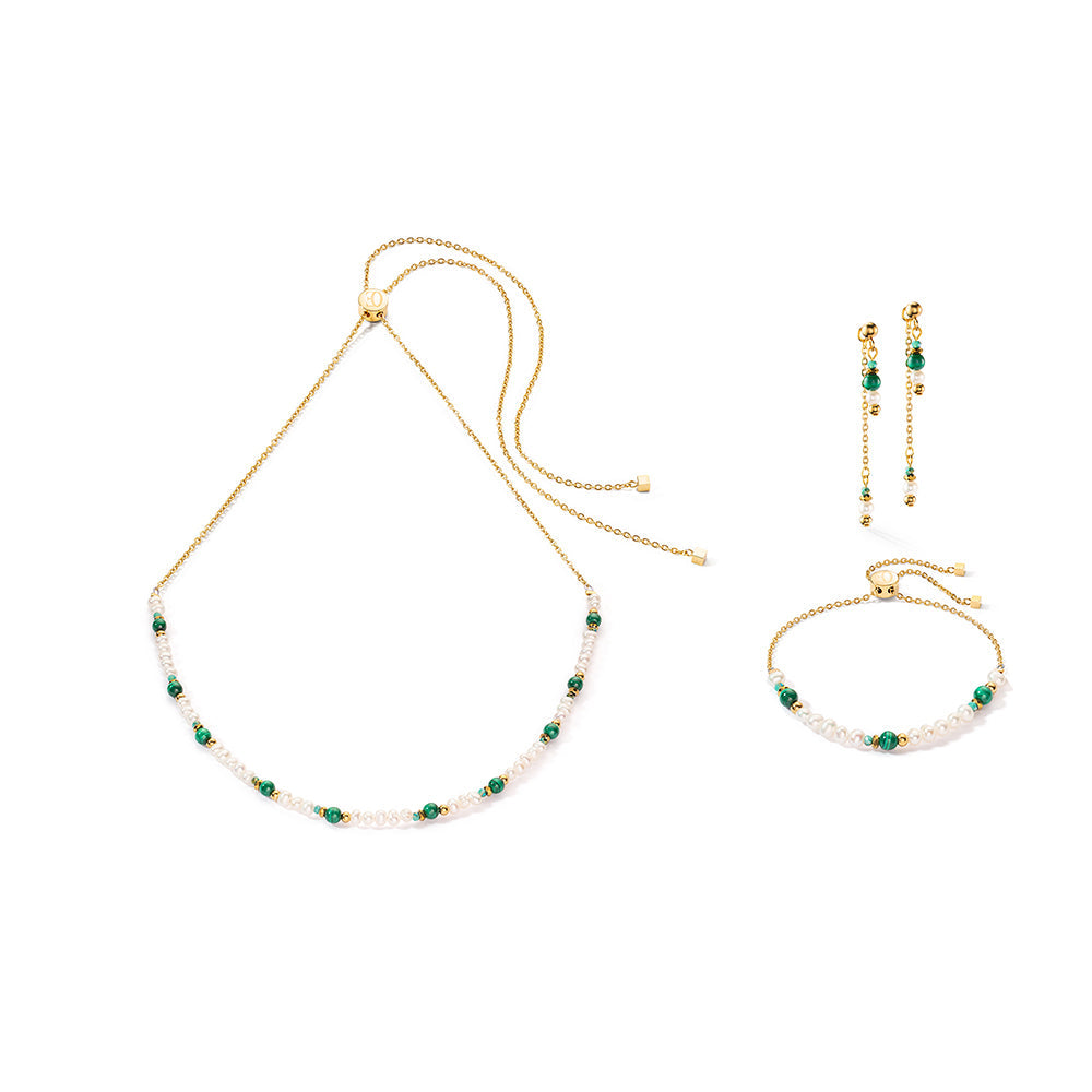 Natural Pearl & Fresh Green Classic Necklace 1108/10_0500