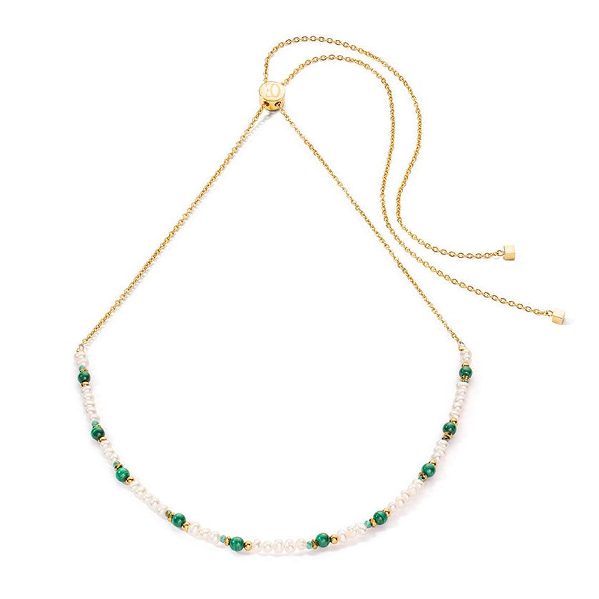 Natural Pearl & Fresh Green Classic Necklace 1108/10_0500