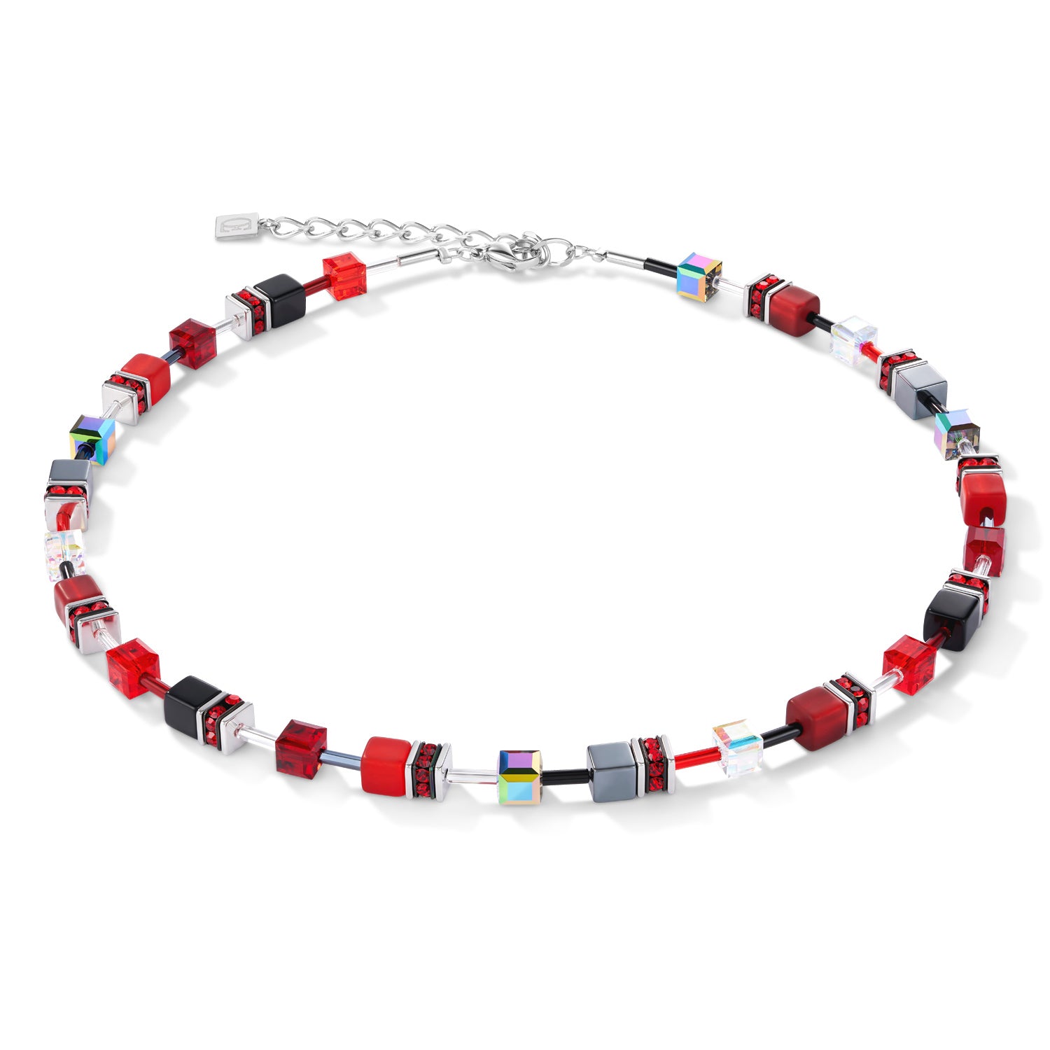 Geo Cube red Necklace 4014/10_0312