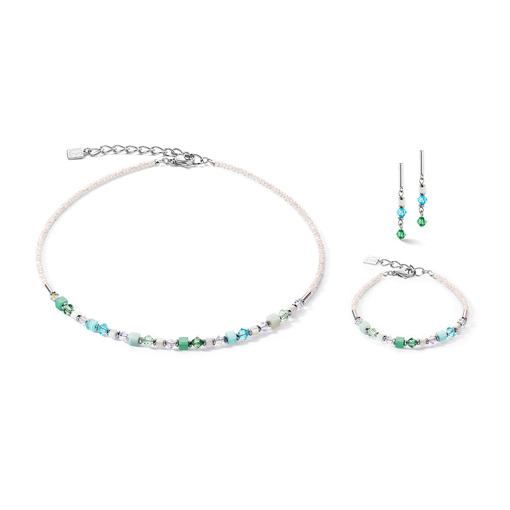 Shimmering Turquoise, Green, White & Silver Earrings 4239/21_0522