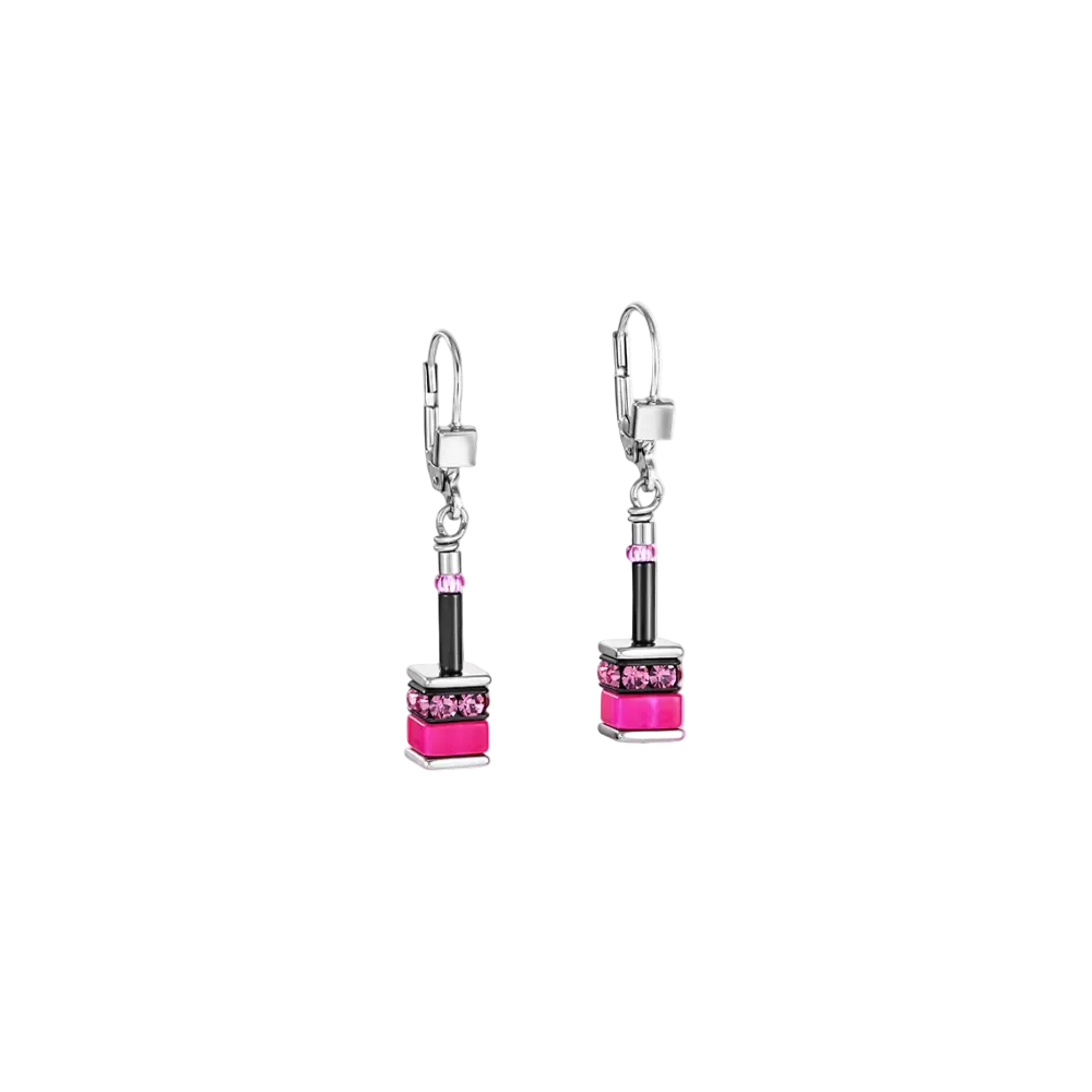 Geo Cube rainbow colours Pink Earrings 4409/20_1500
