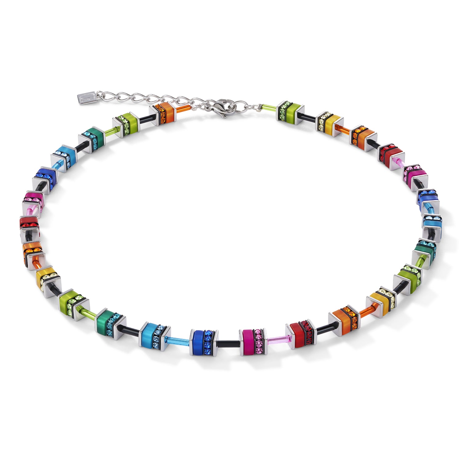 Geo Cube rainbow colours Necklace 4409/10_1500