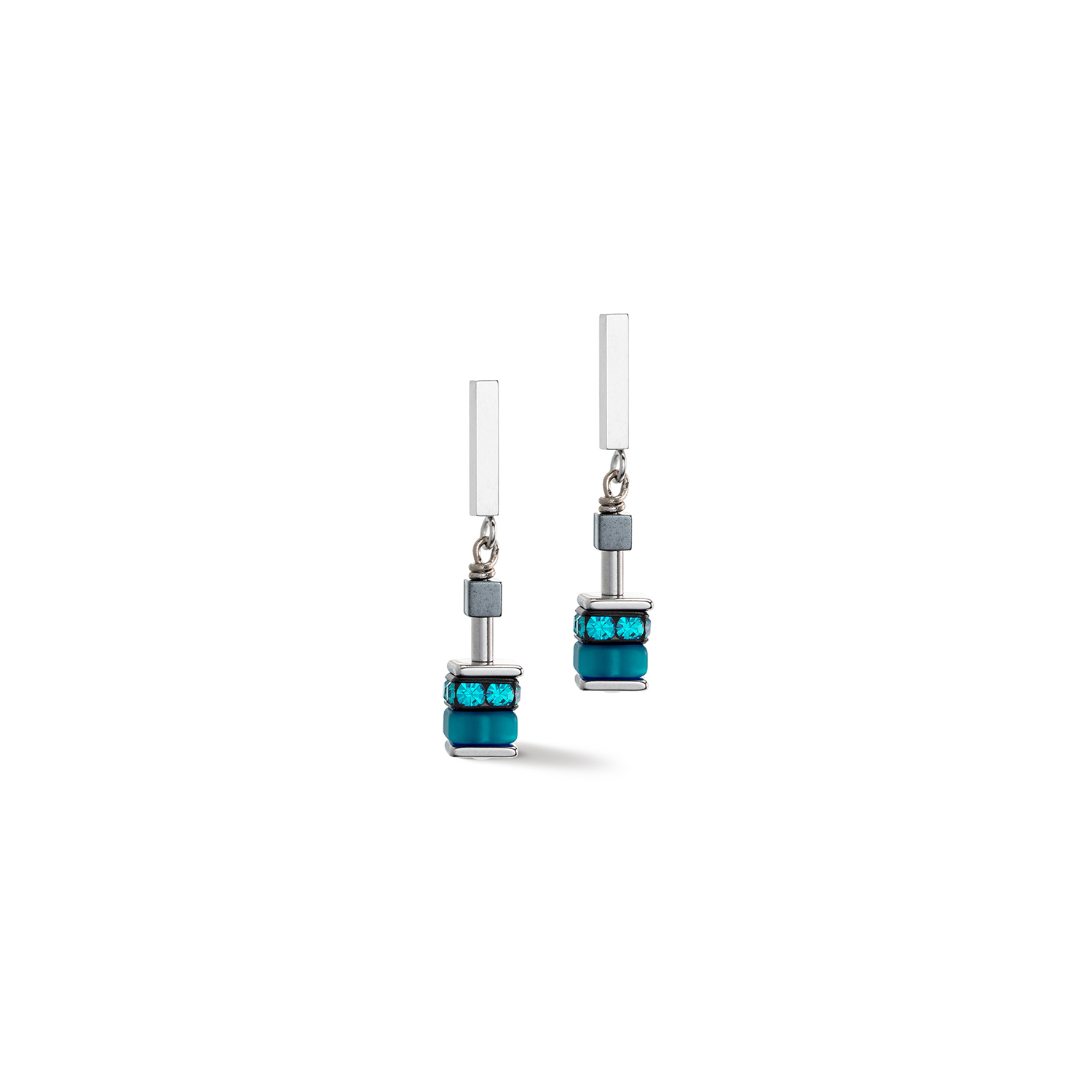 GeoCube Fresh Turquoise & Stainless Steel Earrings 4509/21_0700