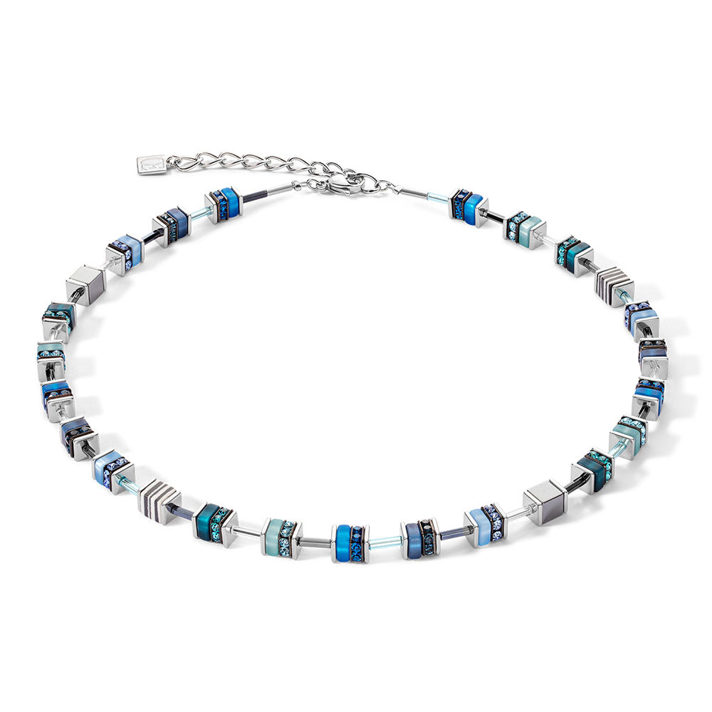 GeoCube Fresh Turquoise & Stainless Steel Necklace 4509/10_0700