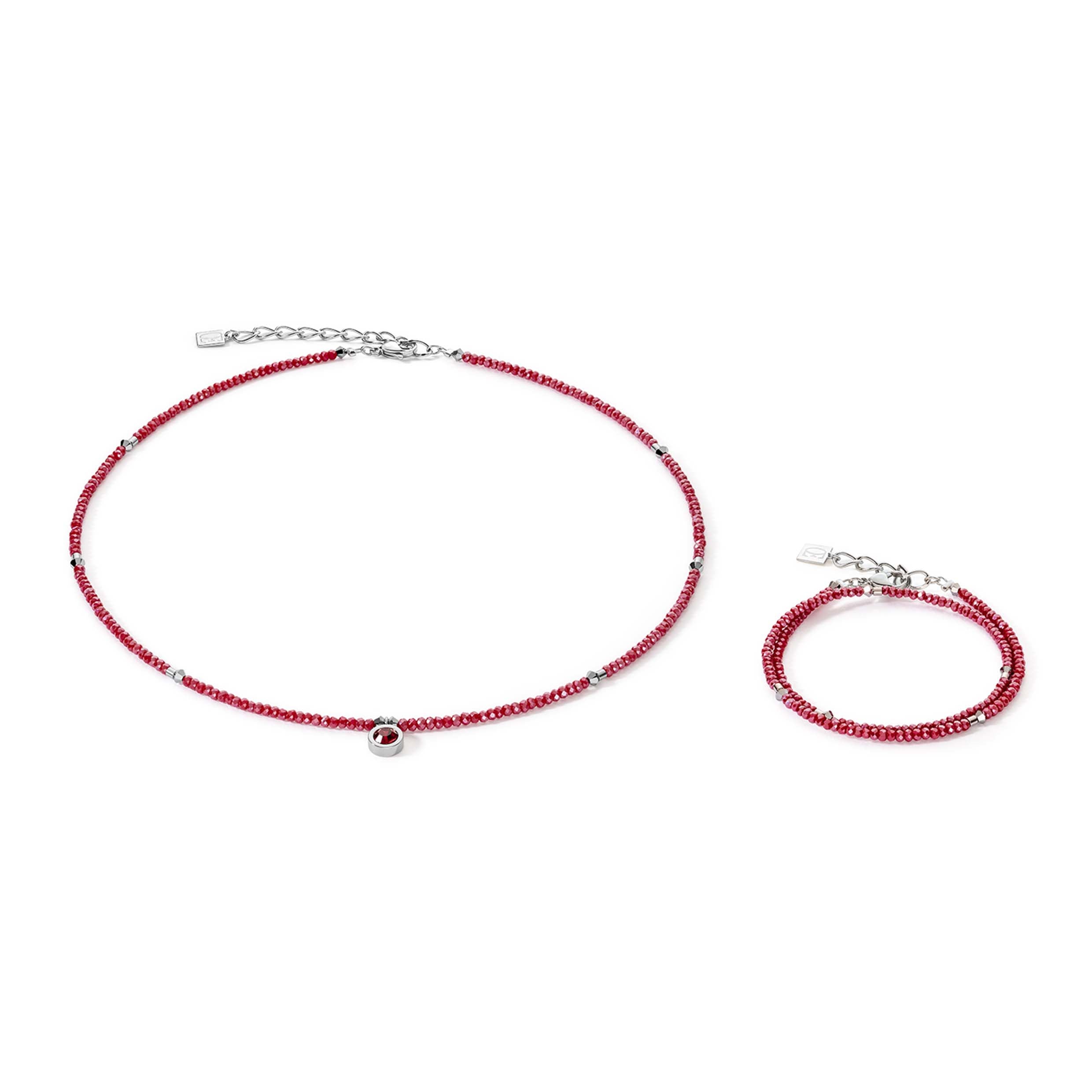 Small Circular Crystal Stainless steel & Red Bracelet 5033/30_0300