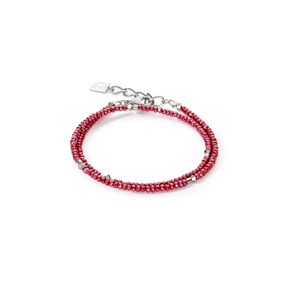 Small Circular Crystal Stainless steel & Red Bracelet 5033/30_0300