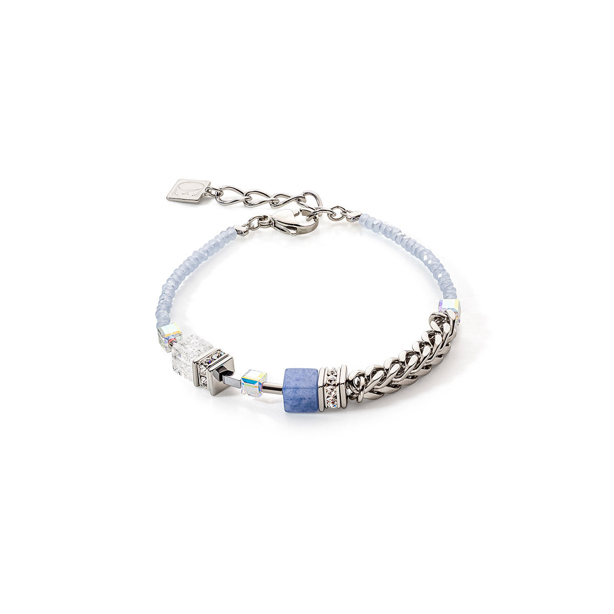 Precious Fusion Chunky Chain & Light Blue GeoCube Bracelet 5085/30_0720