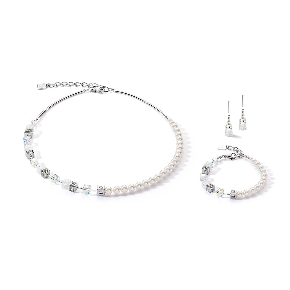 Fusion Crystal Pearls & White GeoCube Bracelet 5086/30_1400