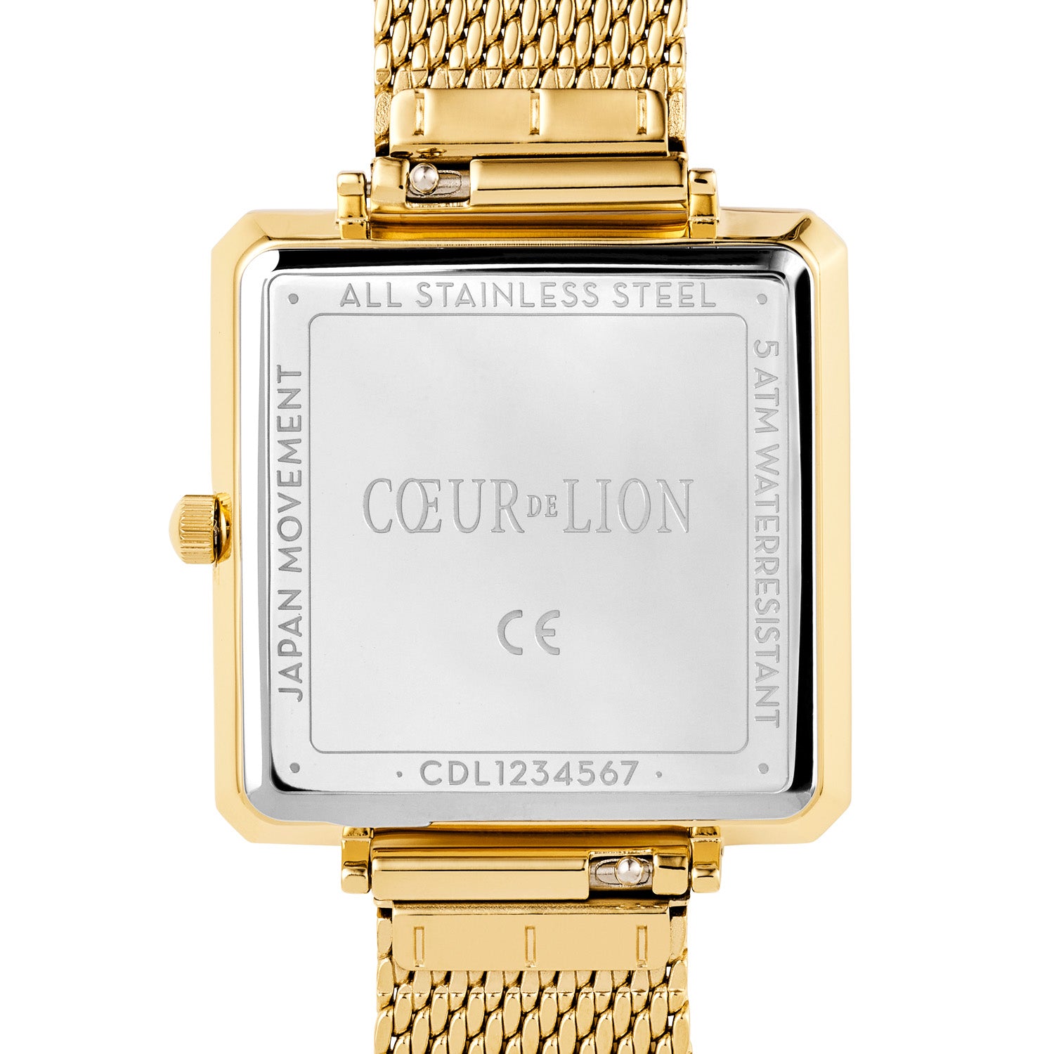 Gold Midnight Blue Iconic Square Watch Mesh 7622_70_1641