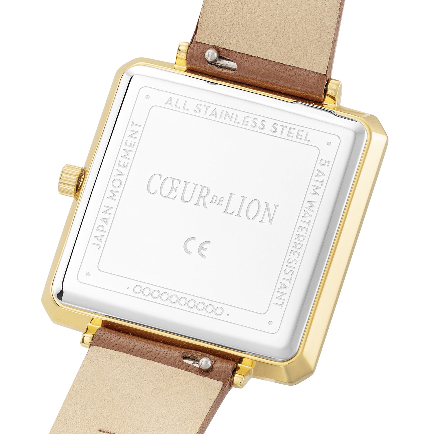 Classy Brown Iconic Cube Watch Gold 7632_71_1116