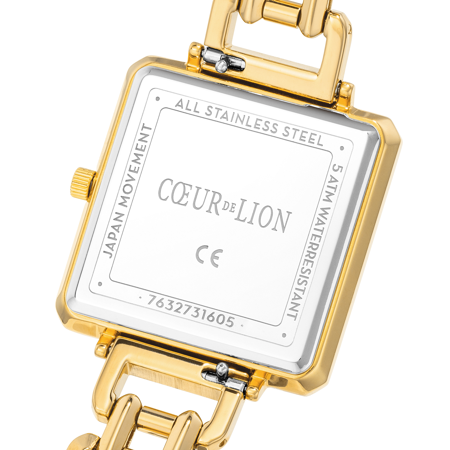 White Mother of Pearl & Gold Iconic Cube Watch 7632_74_1643